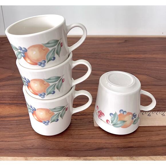 Vintage Abundance (Corelle) by Corning Mug Cup Replacement Fruit Set of 4 - Picture 5 of 8